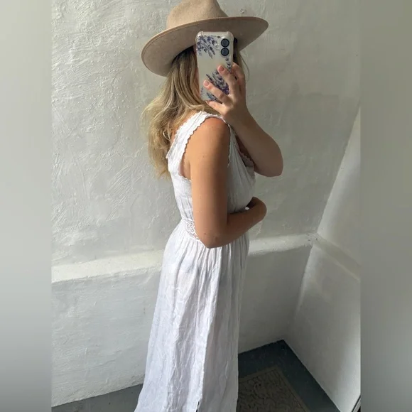 Italian 100% linen maxi dress - Picture 3 of 11